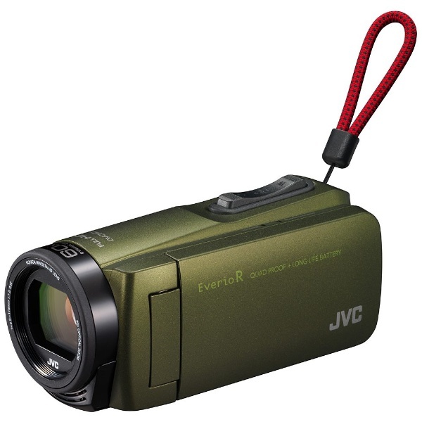SD対応 32GBメモリー内蔵 防水・防塵・耐衝撃フルハイビジョンビデオカメラ（カーキ）　GZ-R470-G