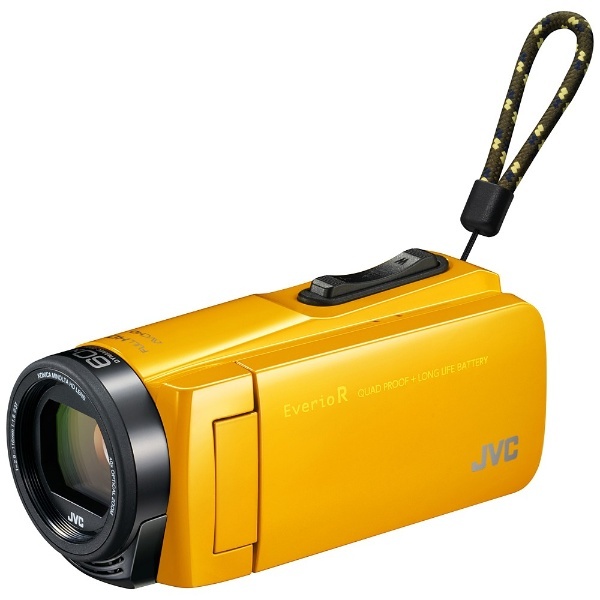 SD対応 32GBメモリー内蔵 防水・防塵・耐衝撃フルハイビジョンビデオカメラ（マスタードイエロー）　GZ-R470-Y