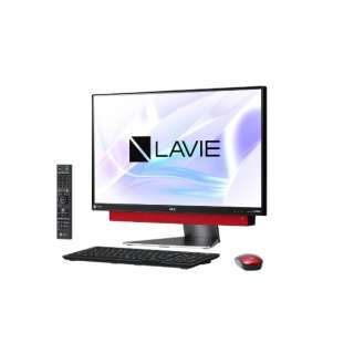 LAVIE Desk All-in-one DA770/KAシリーズ 23.8型デスクトップPC［TVチューナー搭載・Office付き・Win10 Home・Core i7・HDD 3TB・メモリ 8GB］2018年春モデル PC-DA770KAR メタルレッド