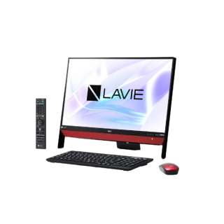 LAVIE Desk All-in-one DA370/KAシリーズ 23.8型デスクトップPC［TVチューナー搭載・Office付き・Win10 Home・Celeron・HDD 1TB・メモリ 4GB］2018年春モデル PC-DA370KAR ラズベリーレッド