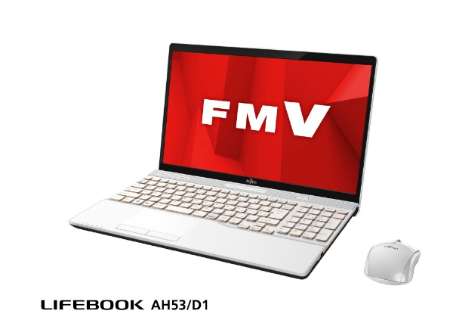 FMVA53D1W ノートパソコン LIFEBOOK AH53/D1 プレミアムホワイト [15.6型 /intel Core i7 /HDD：1TB /メモリ：8GB /2019年2月モデル]