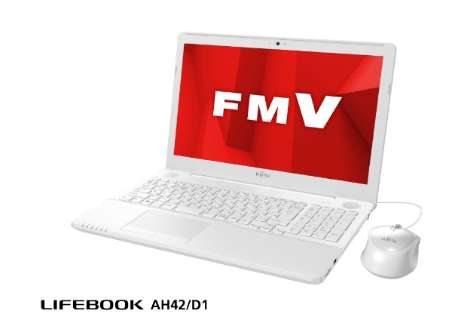 FMVA42D1W ノートパソコン LIFEBOOK AH42/D1 プレミアムホワイト [15.6型 /intel Celeron /HDD：1TB /メモリ：4GB /2019年2月モデル]