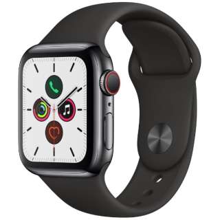 Apple Watch Series 5iGPS + Cellularfj- 40mm Xy[XubNXeXX`[P[XƃX|[coh ubN MWX82J/A
