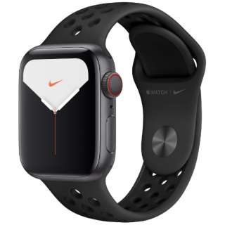 Apple Watch Nike Series 5iGPS + Cellularfj- 40mm Xy[XOCA~jEP[XNikeX|[coh AXTCg/ubN MX3D2J/A