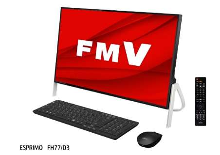 23.8型デスクトップPC FMV ESPRIMO FH77/D3 [23.8型 /HDD：1TB /SSD：256GB /メモリ：8GB] 2019年10月モデル FMVF77D3B ブラック