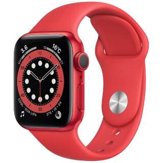 Apple Watch Series 6（GPSモデル）- 40mm (PRODUCT)REDアルミニウムケースと(PRODUCT)REDスポーツバンド - レギュラー M00A3J/A