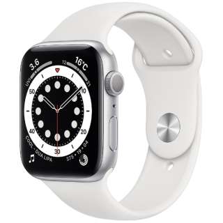 Apple Watch Series 6（GPSモデル）- 44mmシルバーアルミニウムケースとホワイトスポーツバンド - レギュラー M00D3J/A