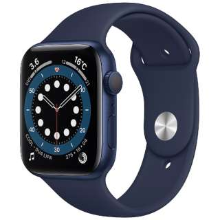 Apple Watch Series 6（GPSモデル）- 44mmブルーアルミニウムケースとディープネイビースポーツバンド - レギュラー M00J3J/A
