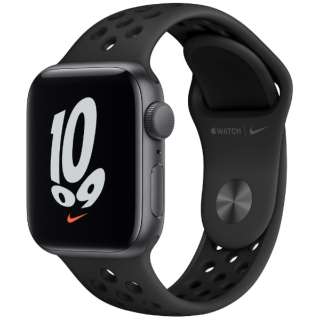 Apple Watch Nike SEiGPSfj40mmXy[XOCA~jEP[XƃAXTCg/ubNNikeX|[coh MKQ33J/A yC[d-USB-CP[u /2021N9fz